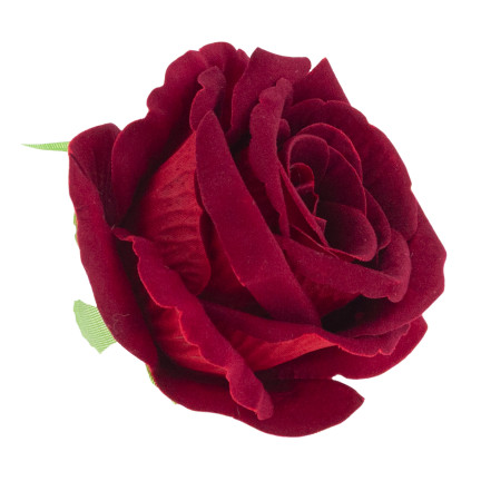 CV33001-3 BIG TUBE ROSE großer Kopf künstliche Blumen für Tafelaufsätze kastanienbraun Velours 8cm