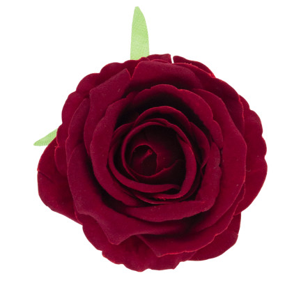 CV33001-3 BIG TUBE ROSE großer Kopf künstliche Blumen für Tafelaufsätze kastanienbraun Velours 8cm