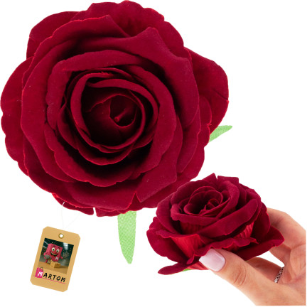 CV33001-3 BIG TUBE ROSE großer Kopf künstliche Blumen für Tafelaufsätze kastanienbraun Velours 8cm