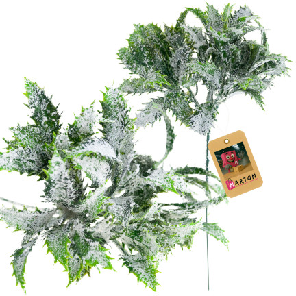 CV33744 Oset, grüner Zierzweig, Schnee, Accessoire für Kränze und Sträuße, Kunstblumen
