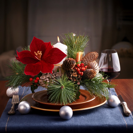 CV34101-6 STERN VON BETHLEHEM AUF SPITZE VELOUR POINSETTIA WEIHNACHTSBAUM