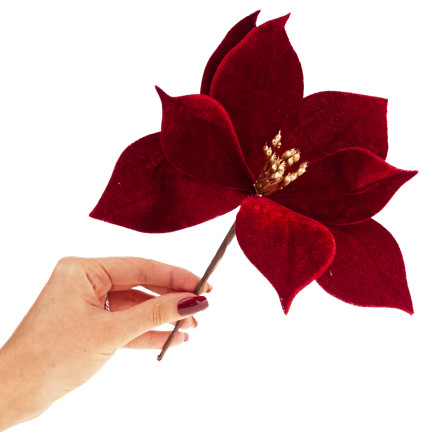 CV34101-6 STERN VON BETHLEHEM AUF SPITZE VELOUR POINSETTIA WEIHNACHTSBAUM
