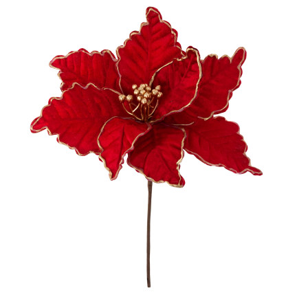 CV34186-6 Weihnachtsstern, Poinsettia-Blüte für den Weihnachtsbaum, groß, auf einem Stiel, Dekoration