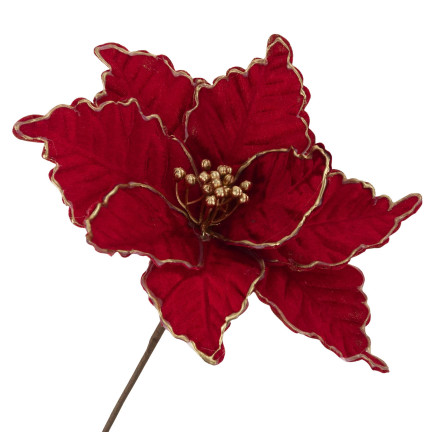 CV34186-6 Weihnachtsstern, Poinsettia-Blüte für den Weihnachtsbaum, groß, auf einem Stiel, Dekoration
