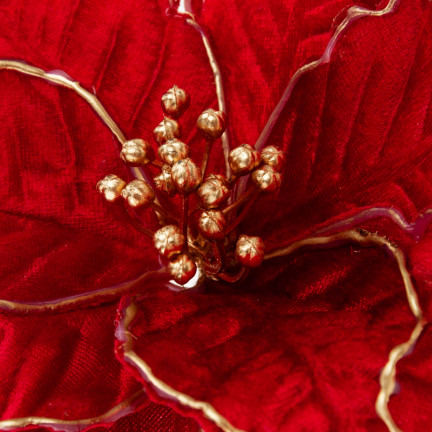 CV34186-6 Weihnachtsstern, Poinsettia-Blüte für den Weihnachtsbaum, groß, auf einem Stiel, Dekoration