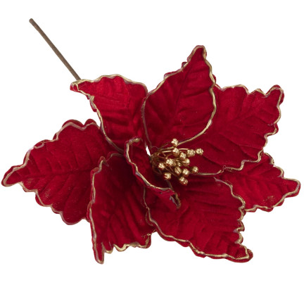 CV34186-6 Weihnachtsstern, Poinsettia-Blüte für den Weihnachtsbaum, groß, auf einem Stiel, Dekoration
