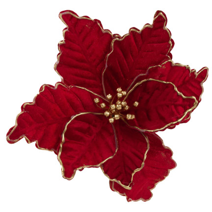 CV34186-6 Weihnachtsstern, Poinsettia-Blüte für den Weihnachtsbaum, groß, auf einem Stiel, Dekoration