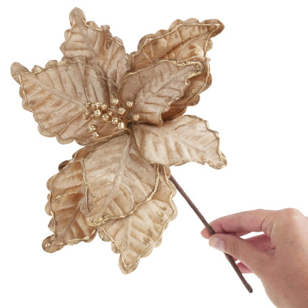 CV34186-3 Weihnachtsstern, Poinsettie für den Weihnachtsbaum, groß, auf Stiel, Dekoration