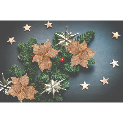 CV34186-3 Weihnachtsstern, Poinsettie für den Weihnachtsbaum, groß, auf Stiel, Dekoration