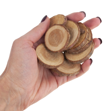 CV34574 Holzscheiben, Natur-Dekoration, im Beutel, DIY, Basteln