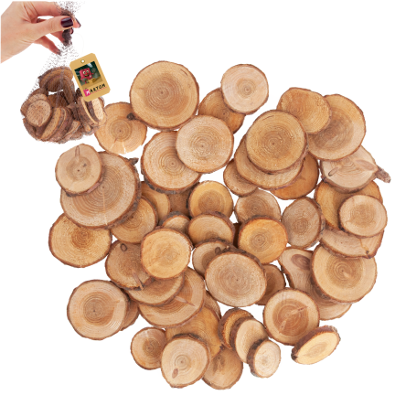 CV34574 Holzscheiben, Natur-Dekoration, im Beutel, DIY, Basteln