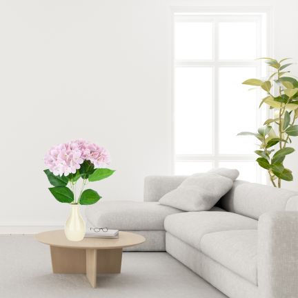 Hortensienstrauß, Kunstblumen, Real Touch, realistisch, rosa