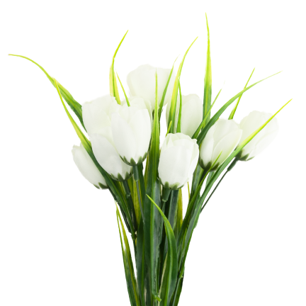 CV35281-1 KÜNSTLICHER KROKUS STRAUSS WEISS 10 KÖPFE 35 CM FRÜHLING 5 ZWEIGE