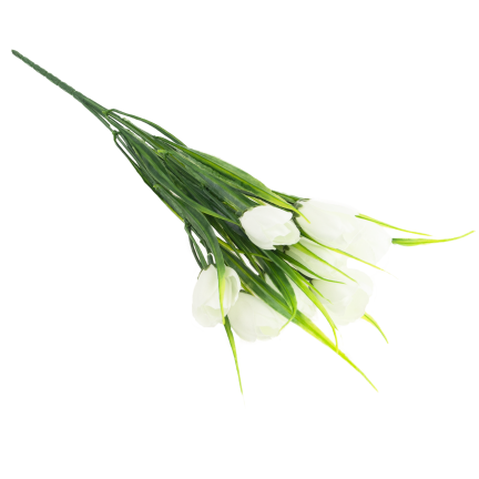 CV35281-1 KÜNSTLICHER KROKUS STRAUSS WEISS 10 KÖPFE 35 CM FRÜHLING 5 ZWEIGE