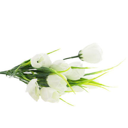 CV35281-1 KÜNSTLICHER KROKUS STRAUSS WEISS 10 KÖPFE 35 CM FRÜHLING 5 ZWEIGE