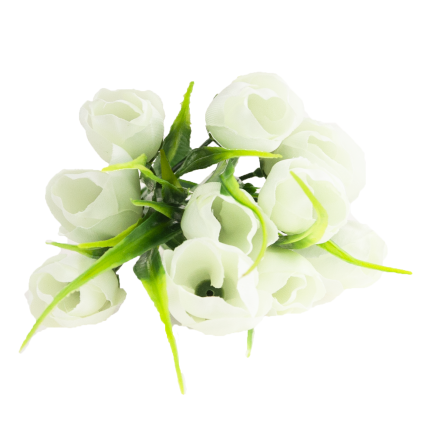 CV35281-1 KÜNSTLICHER KROKUS STRAUSS WEISS 10 KÖPFE 35 CM FRÜHLING 5 ZWEIGE