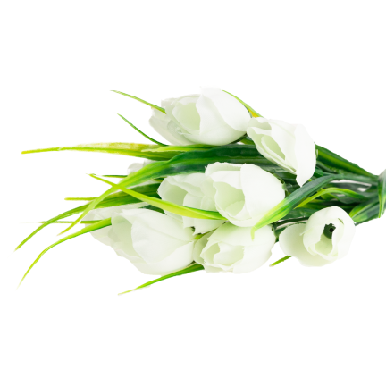 CV35281-1 KÜNSTLICHER KROKUS STRAUSS WEISS 10 KÖPFE 35 CM FRÜHLING 5 ZWEIGE