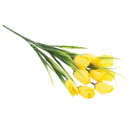 CV35281-2 KÜNSTLICHER KROKUS STRAUSS GELB 10 KÖPFE 35 CM FRÜHLING 5 ZWEIGE