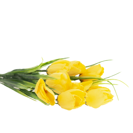 CV35281-2 KÜNSTLICHER KROKUS STRAUSS GELB 10 KÖPFE 35 CM FRÜHLING 5 ZWEIGE