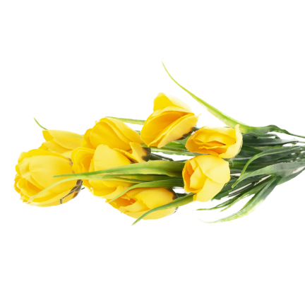 CV35281-2 KÜNSTLICHER KROKUS STRAUSS GELB 10 KÖPFE 35 CM FRÜHLING 5 ZWEIGE