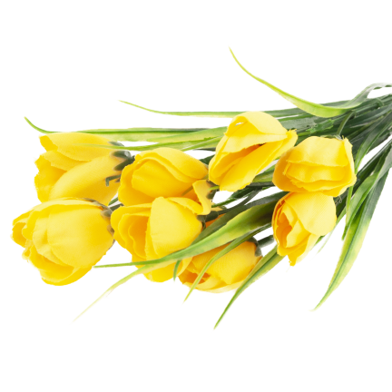 CV35281-2 KÜNSTLICHER KROKUS STRAUSS GELB 10 KÖPFE 35 CM FRÜHLING 5 ZWEIGE