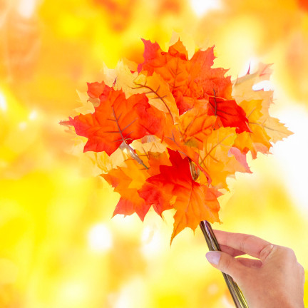 CV36041 KÜNSTLICHE HERBSTBLÄTTER FÜR KOMPOSITION BLUMENSTRAUSS VON BLÄTTERN SCHILF HERBST ZWEIG