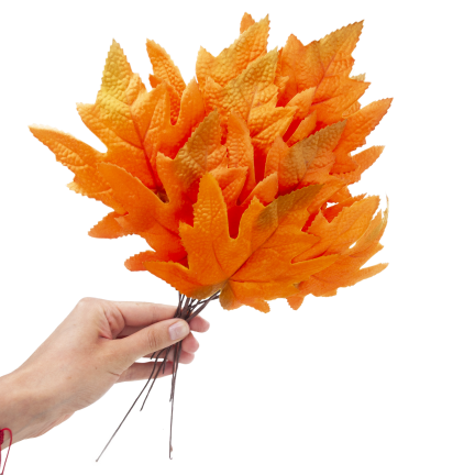 CV36805-1 Künstliche Dekoblätter am Stiel, 9 Stück – Herbst-Set
