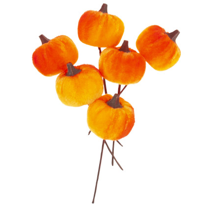 CV36807 Kürbis, künstliche Kürbisse IN PIKU 6PTS orange Dekorative perfekt für Herbst und Halloween