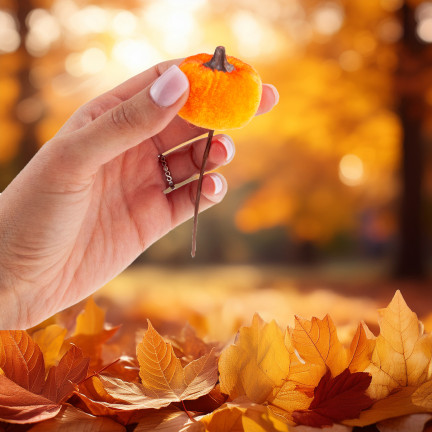 CV36807 Kürbis, künstliche Kürbisse IN PIKU 6PTS orange Dekorative perfekt für Herbst und Halloween