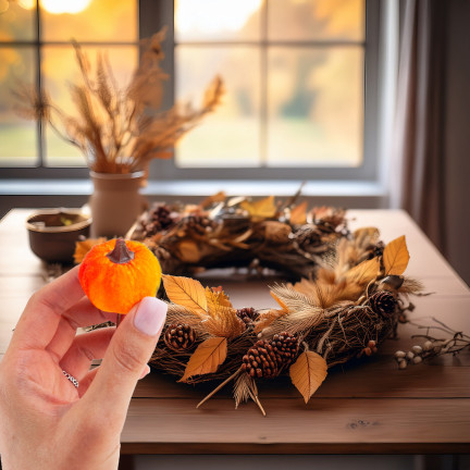 CV36807 Kürbis, künstliche Kürbisse IN PIKU 6PTS orange Dekorative perfekt für Herbst und Halloween