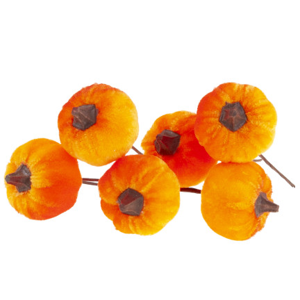 CV36807 Kürbis, künstliche Kürbisse IN PIKU 6PTS orange Dekorative perfekt für Herbst und Halloween