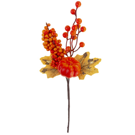 CV36844 Dekorative Zweig mit Kürbis 31?cm, Herbst Dekoration, Kranz, Zusammensetzung