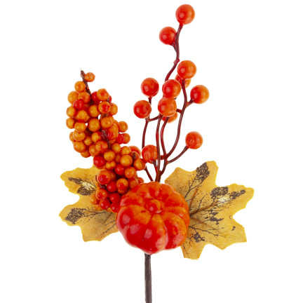 CV36844 Dekorative Zweig mit Kürbis 31?cm, Herbst Dekoration, Kranz, Zusammensetzung