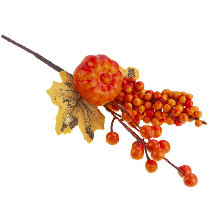 CV36844 Dekorative Zweig mit Kürbis 31?cm, Herbst Dekoration, Kranz, Zusammensetzung