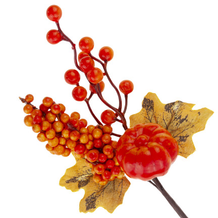 CV36844 Dekorative Zweig mit Kürbis 31?cm, Herbst Dekoration, Kranz, Zusammensetzung