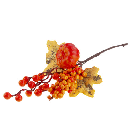 CV36844 Dekorative Zweig mit Kürbis 31?cm, Herbst Dekoration, Kranz, Zusammensetzung