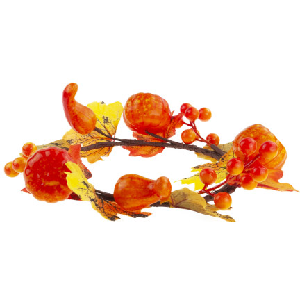 CV36852 Dekorative Girlande Kürbisse + Blätter, Dekoration für Haus, Eingang, Fenster 25cm