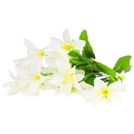 CV38046-1 SAFRAN BOUQUET 7 ZWEIGE BLÄTTER GRAS WEISS DICHT