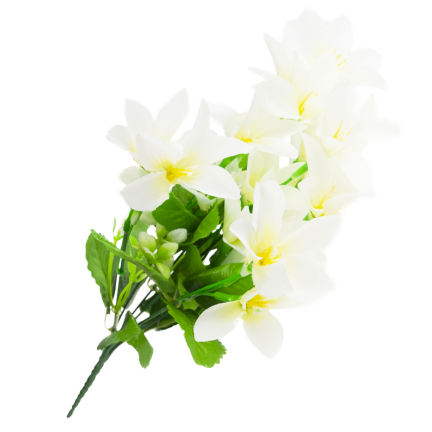 CV38046-1 SAFRAN BOUQUET 7 ZWEIGE BLÄTTER GRAS WEISS DICHT