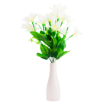 CV38046-1 SAFRAN BOUQUET 7 ZWEIGE BLÄTTER GRAS WEISS DICHT