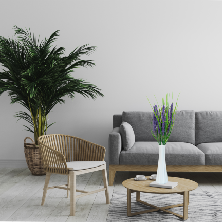 Künstlicher Lavendelstrauß, Lavendel für die Vase, Kunstblumen, Wohnaccessoire, 5 Zweige