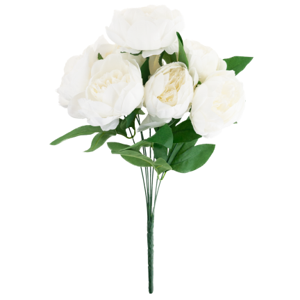 CV38309-1 PEONIA ARTIFICIAL BUNCH x 7 WHITE SPRING PEONIES