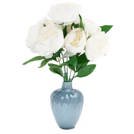 CV38309-1 PEONIA ARTIFICIAL BUNCH x 7 WHITE SPRING PEONIES