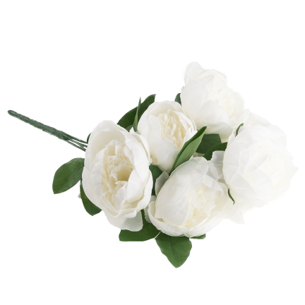CV38309-1 PEONIA ARTIFICIAL BUNCH x 7 WHITE SPRING PEONIES