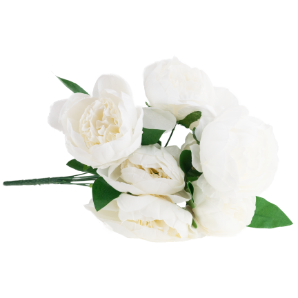 CV38309-1 PEONIA ARTIFICIAL BUNCH x 7 WHITE SPRING PEONIES