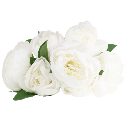 CV38309-1 PEONIA ARTIFICIAL BUNCH x 7 WHITE SPRING PEONIES