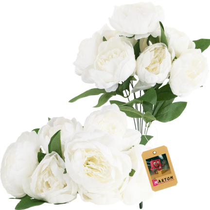 CV38309-1 PEONIA ARTIFICIAL BUNCH x 7 WHITE SPRING PEONIES
