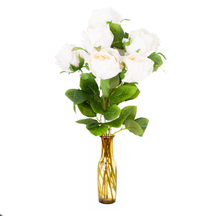Strauß aus künstlichen Rosen, Rosen im Strauß, naturgetreu, 45 cm