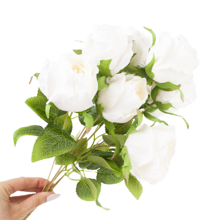 Strauß aus künstlichen Rosen, Rosen im Strauß, naturgetreu, 45 cm
