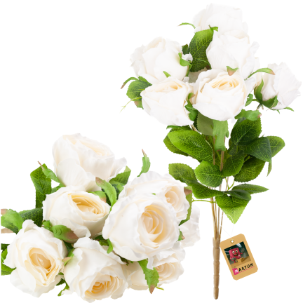 Strauß aus künstlichen Rosen, Rosen im Strauß, naturgetreu, 45 cm